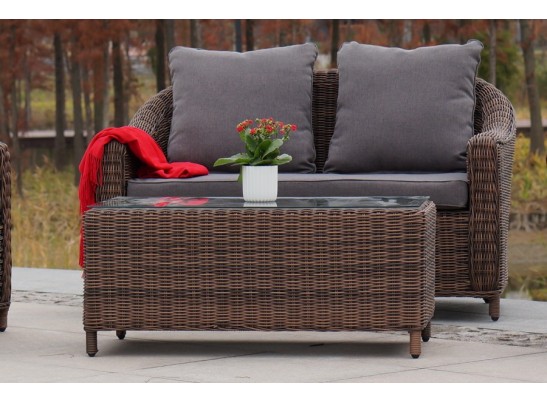 "Кон Панна" столик журнальный из искусственного ротанга, цвет коричневый в Ростове-на-Дону