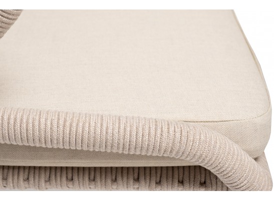 "Малага" обеденная группа на 4 персоны со стульями "Милан", каркас белый, роуп бежевый в Ростове-на-Дону