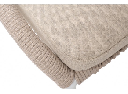 "Малага" обеденная группа на 4 персоны со стульями "Милан", каркас белый, роуп бежевый в Ростове-на-Дону