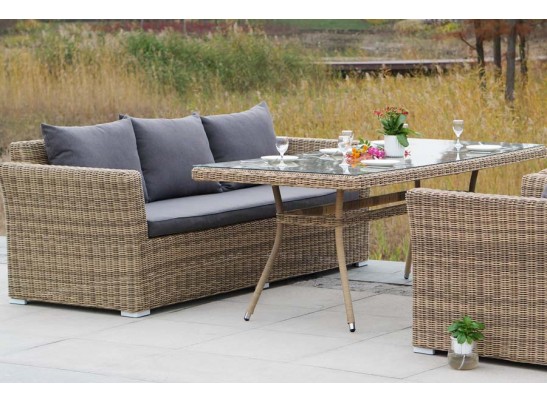 "Моккачино" обеденная группа из искусственного ротанга, цвет соломенный в Ростове-на-Дону