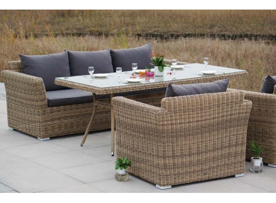 "Моккачино" обеденная группа из искусственного ротанга, цвет соломенный в Ростове-на-Дону