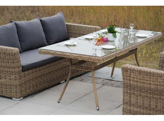 "Моккачино" обеденная группа из искусственного ротанга, цвет соломенный в Ростове-на-Дону