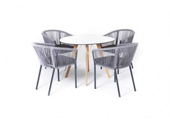 "Франческо" обеденная группа на 4 персоны, цвет темно-серый в Ростове-на-Дону