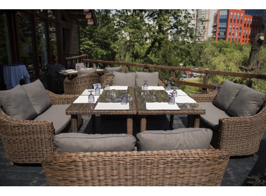 "Кон Панна" диван из искусственного ротанга двухместный, цвет коричневый в Ростове-на-Дону