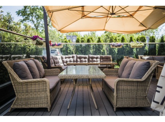 "Гляссе" диван трехместный из искусственного ротанга, цвет соломенный в Ростове-на-Дону