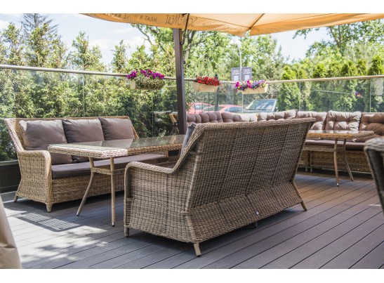 "Гляссе" диван трехместный из искусственного ротанга, цвет соломенный в Ростове-на-Дону