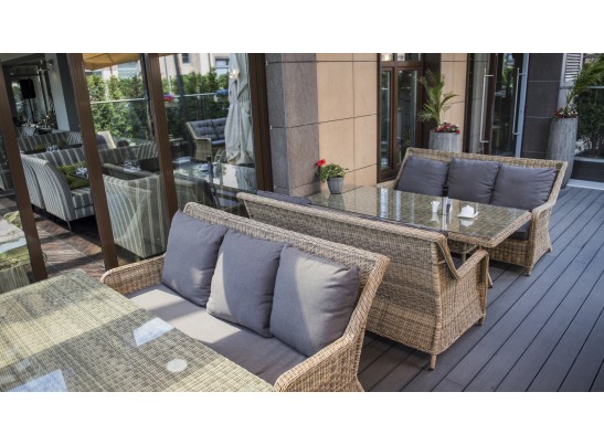 "Гляссе" диван трехместный из искусственного ротанга, цвет соломенный в Ростове-на-Дону