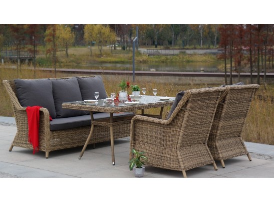 "Латте" плетеный стол из искусственного ротанга 160х90см, цвет соломенный в Ростове-на-Дону