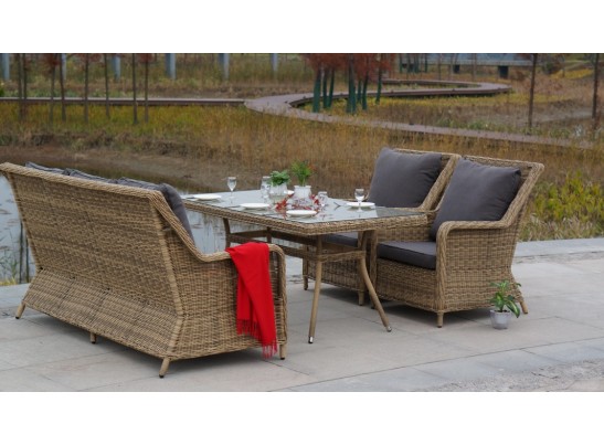 "Латте" плетеный стол из искусственного ротанга 160х90см, цвет соломенный в Ростове-на-Дону