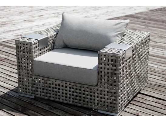 "Тито" плетеное кресло из искусственного ротанга, цвет серый в Ростове-на-Дону