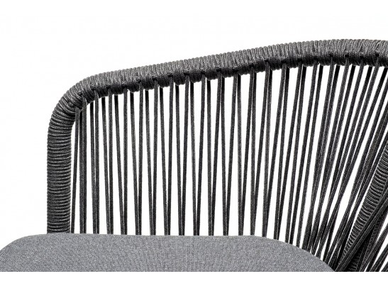 "Венето" обеденная группа на 6 персон со стульями "Марсель", каркас темно-серый, роуп темно-серый в Ростове-на-Дону