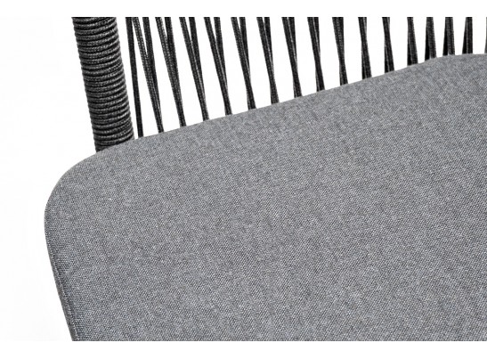 "Венето" обеденная группа на 6 персон со стульями "Марсель", каркас темно-серый, роуп темно-серый в Ростове-на-Дону