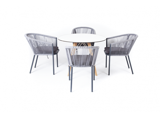 "Франческо" обеденная группа на 4 персоны, цвет темно-серый в Ростове-на-Дону