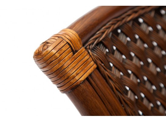 Комплект обеденный "ANDREA" ( стол со стеклом + 4 кресла + подушки) Pecan Washed (античн. орех)