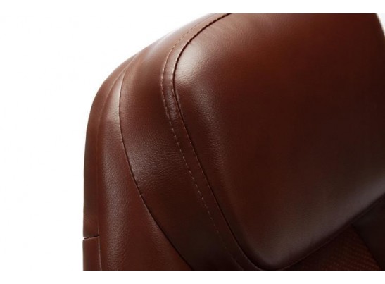 Кресло BOSS люкс хром (кожзам/коричневый/перфорированный) в Ростове-на-Дону