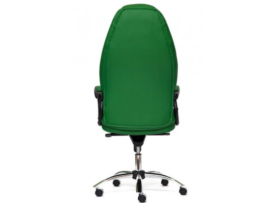 Кресло BOSS люкс хром (кожзам/зеленый/перфорированный) в Ростове-на-Дону