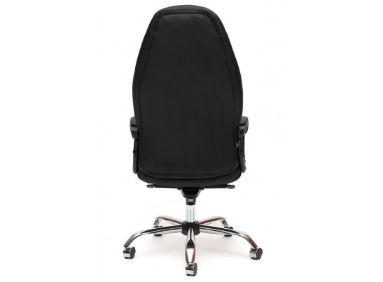 Кресло BOSS люкс хром (кожзам/черный/перфорированный) в Ростове-на-Дону