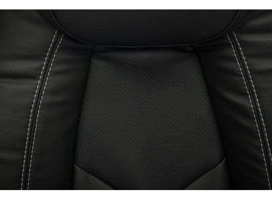 Кресло BOSS люкс хром (кожзам/черный/перфорированный) в Ростове-на-Дону