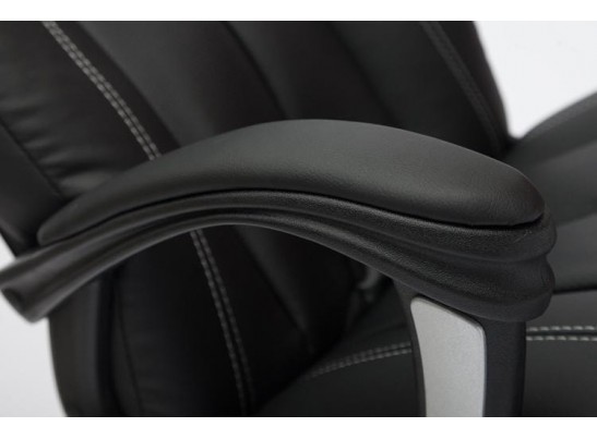 Кресло BOSS люкс хром (кожзам/черный/перфорированный) в Ростове-на-Дону