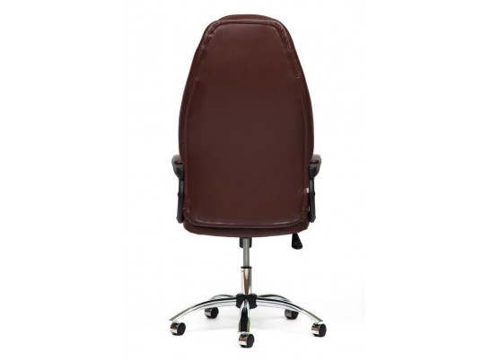 Кресло BOSS хром (кожзам/коричневый) в Ростове-на-Дону