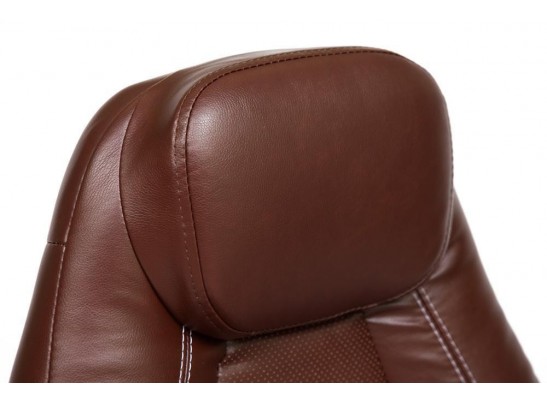 Кресло BOSS хром (кожзам/коричневый) в Ростове-на-Дону