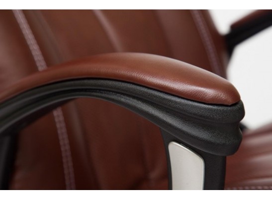 Кресло BOSS хром (кожзам/коричневый) в Ростове-на-Дону