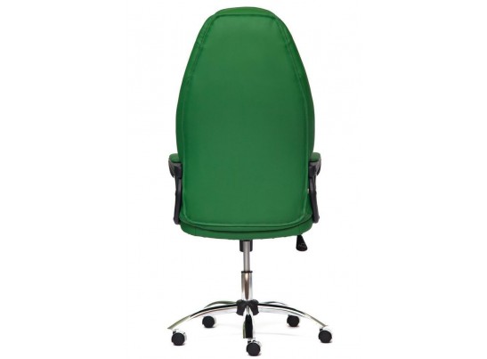 Кресло BOSS хром (кожзам/зеленый/перфорированный) в Ростове-на-Дону