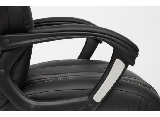 Кресло BOSS хром (кожзам/черный/перфорированный) в Ростове-на-Дону