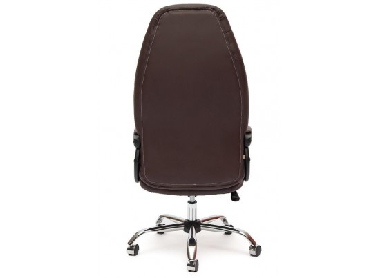 Кресло BOSS хром (кожзам/коричневый/перфорированный) в Ростове-на-Дону