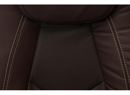 Кресло BOSS хром (кожзам/коричневый/перфорированный) в Ростове-на-Дону