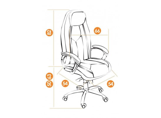 Кресло BOSS хром (кожзам/коричневый/перфорированный) в Ростове-на-Дону