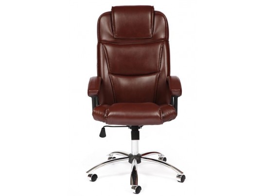 Кресло BERGAMO хром (кожзам/коричневый/светлый) в Ростове-на-Дону