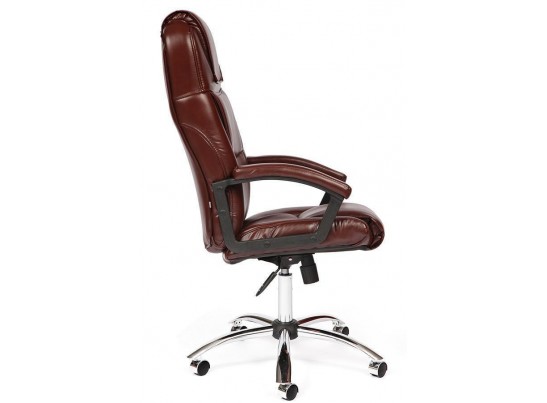 Кресло BERGAMO хром (кожзам/коричневый/светлый) в Ростове-на-Дону