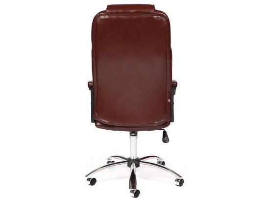Кресло BERGAMO хром (кожзам/коричневый/светлый) в Ростове-на-Дону