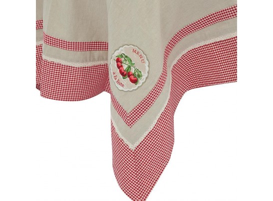 Скатерть Country Kitchen (бежевый/красно-белый/160*250) Скатерть Country Kitchen (бежевый/красно-белый/160*250)