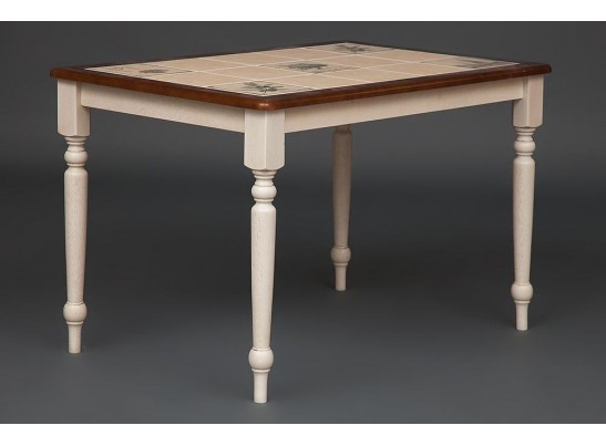 Стол с плиткой CT 3045P (дерево гевея/Античный белый/Малайзия) в Ростове-на-Дону