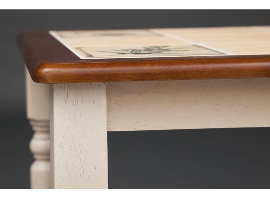 Стол с плиткой CT 3045P (дерево гевея/Античный белый/Малайзия) в Ростове-на-Дону