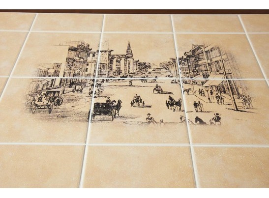 Стол с плиткой CT 3045P (дерево гевея/Тёмный Дуб/Малайзия) в Ростове-на-Дону