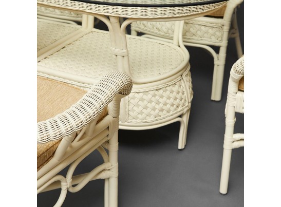 Комплект обеденный "ANDREA GRAND" (стол со стеклом+6 кресел+ подушки)