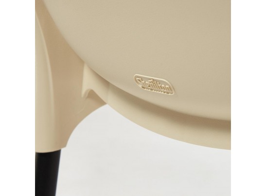 Стул GENIUS (mod 75) бежевый/коричневые ножки