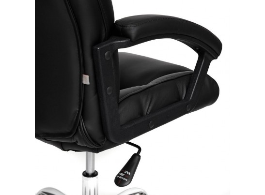 Кресло BERGAMO хром (кожзам/черный) в Ростове-на-Дону