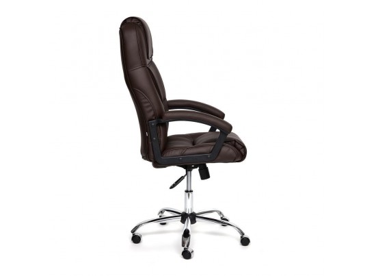 Кресло BERGAMO хром (кожзам/коричневый) в Ростове-на-Дону