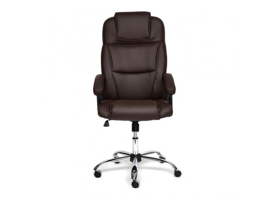 Кресло BERGAMO хром (кожзам/коричневый) в Ростове-на-Дону