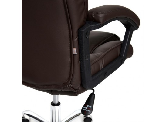 Кресло BERGAMO хром (кожзам/коричневый) в Ростове-на-Дону