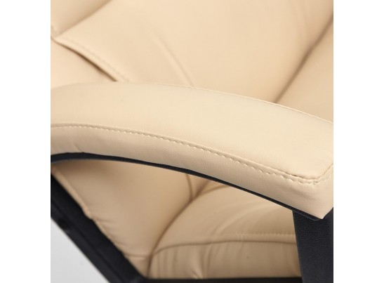 Кресло BERGAMO хром (кожзам/бежевый) в Ростове-на-Дону