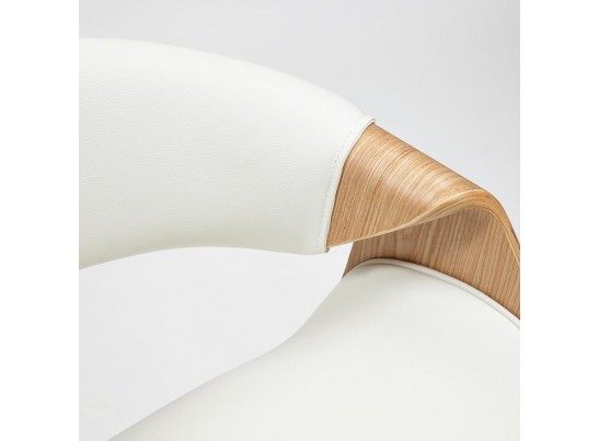 Кресло BEND (натуральный/кожзам/белый) в Ростове-на-Дону