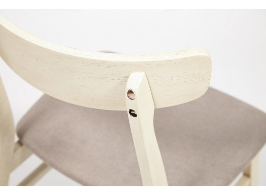 Стул с мягким сиденьем Rabat (дерево гевея/античный белый) в Ростове-на-Дону