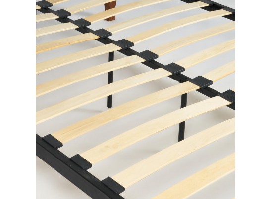 Кровать односпальная CANZONA 120*200 красный дуб/черный Wood slat base