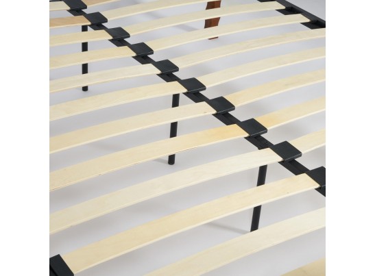 Кровать двуспальная CANZONA 160 красный дуб/черный Wood slat base