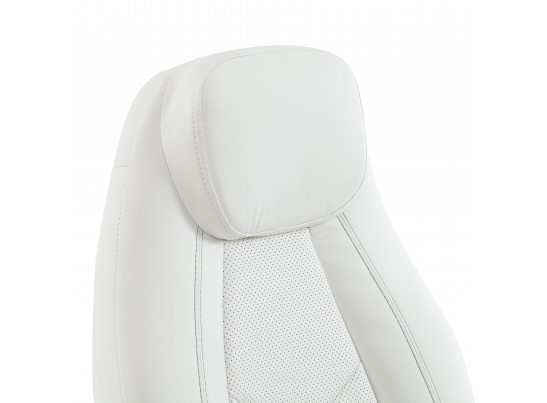 Кресло BOSS хром (кожзам/белый) в Ростове-на-Дону